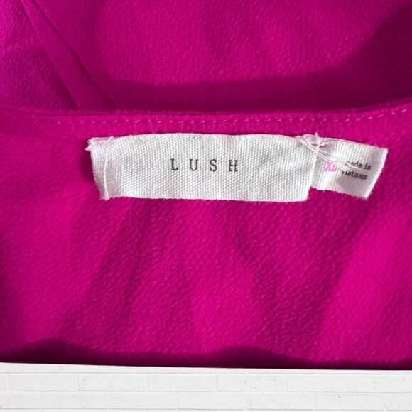 LUSH Hailey Crepe Hot Pink Classic Shift Short Sleeve A-Line Everywhere Dress XL - Picture 3 of 5